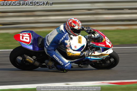 2008-05-11 Monza 0030 Superstock 1000 - 19 Xavier Simeon - Suzuki GSX-R1000 K8
